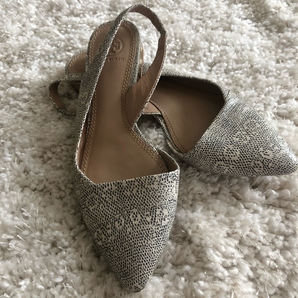 Tory Burch Snake print D’Orsay slingback flats - Picture 2 of 10